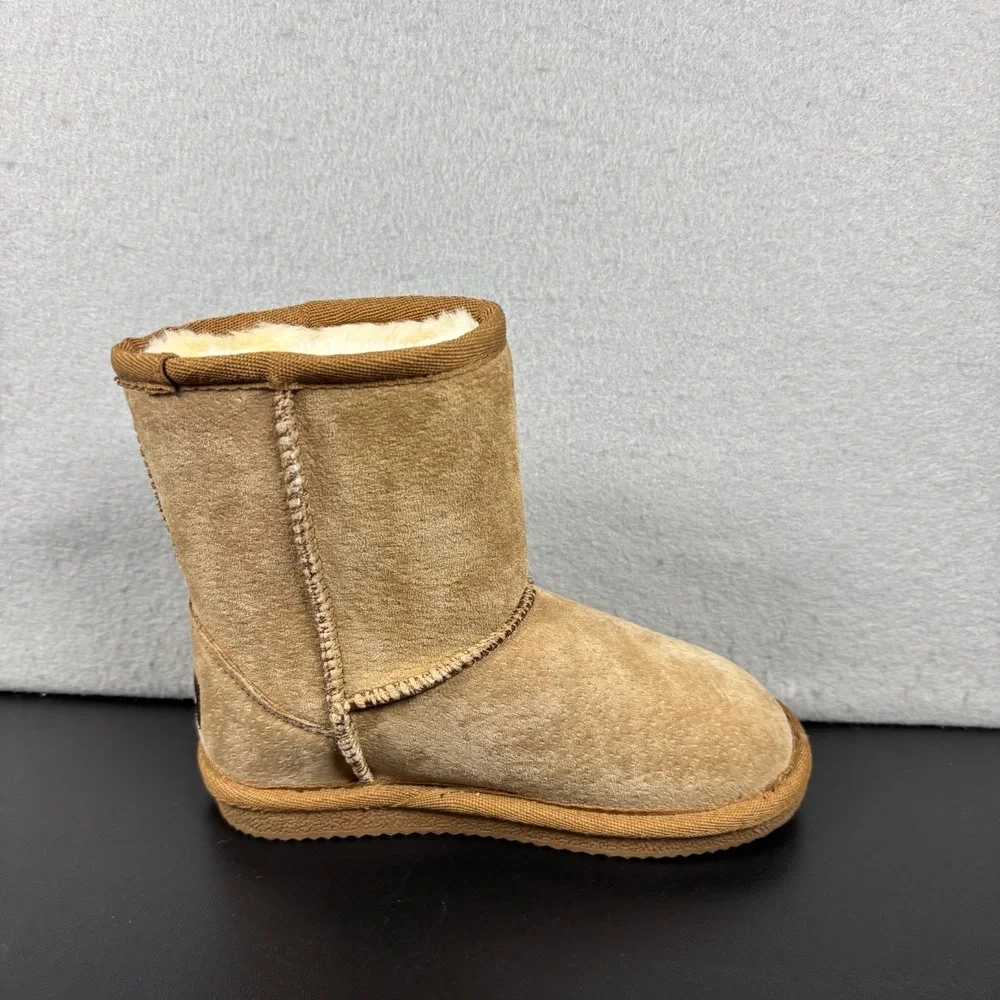 Lamo Girls Classic Ankle Snow Boots Size 12Y Faux Fur Light Brown Tan Winter
